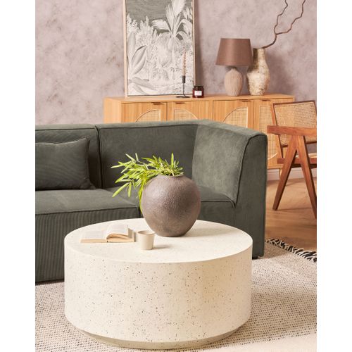 Table Basse Blanc Cassé Avec Effet Terrazzo Trezzo
