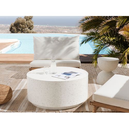 Table Basse Blanc Cassé Avec Effet Terrazzo Trezzo