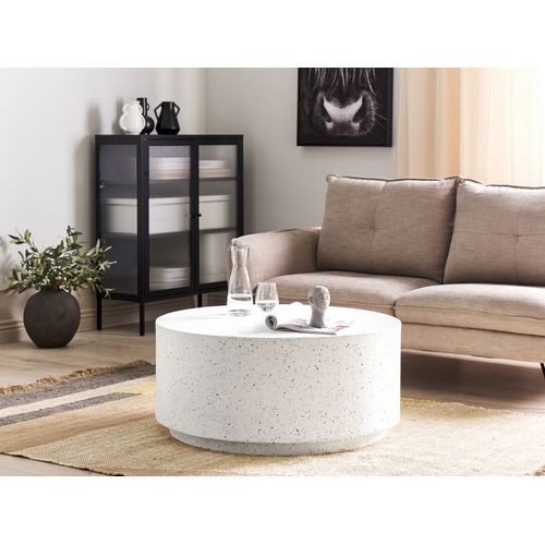 Table Basse Blanc Cassé Avec Effet Terrazzo Trezzo