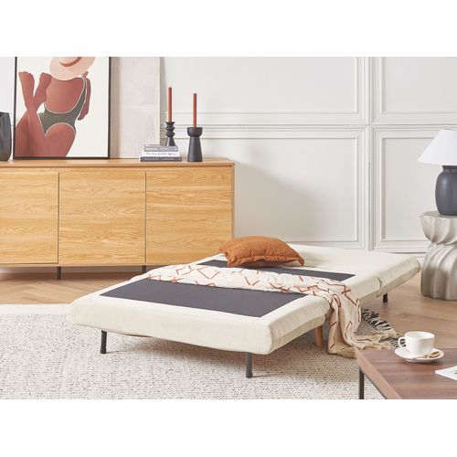 Canapé Convertible 1 Place En Velours Crème Setten