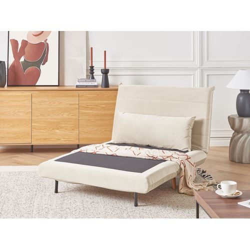 Canapé Convertible 1 Place En Velours Crème Setten