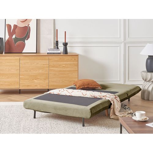 Canapé Convertible 1 Place En Velours Vert Olive Setten