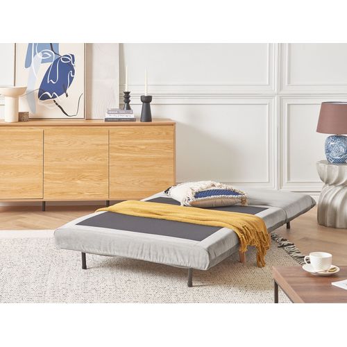 Canapé Convertible 1 Place En Velours Gris Clair Setten