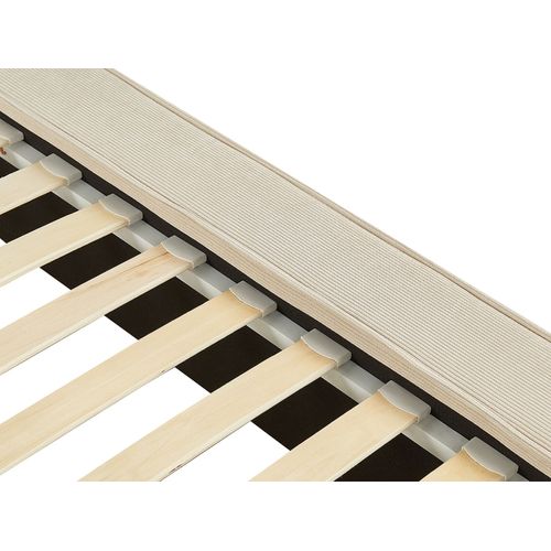 Lit Avec Sommier Velours Côtelé Linards 180 X 200 Cm Beige