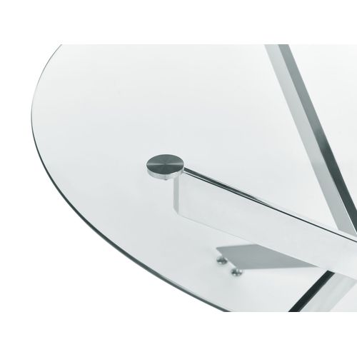 Table De Salle à Manger Argentée Plateau En Verre D 120 Maramo