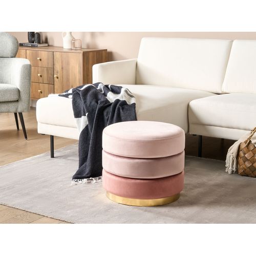 Pouf En Velours Rose Louin