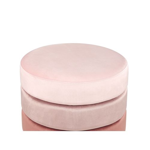 Pouf En Velours Rose Louin