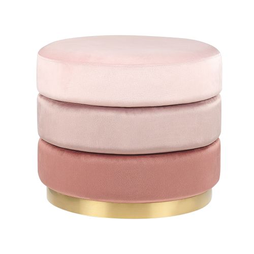 Pouf En Velours Rose Louin