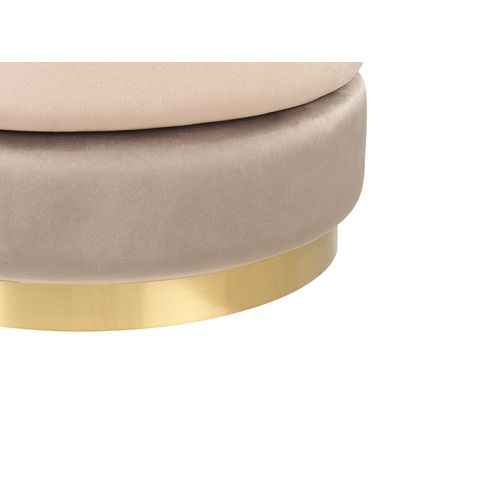 Pouf En Velours Beige Louin