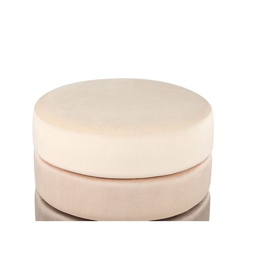 Pouf En Velours Beige Louin