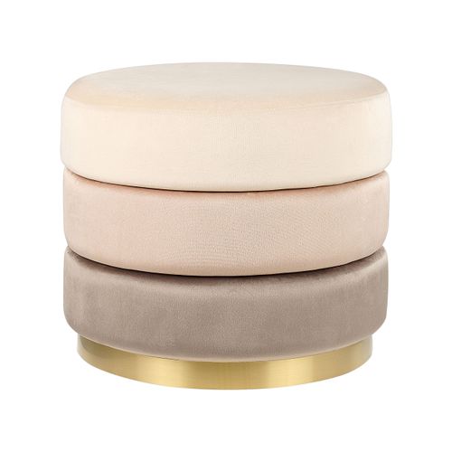 Pouf En Velours Beige Louin
