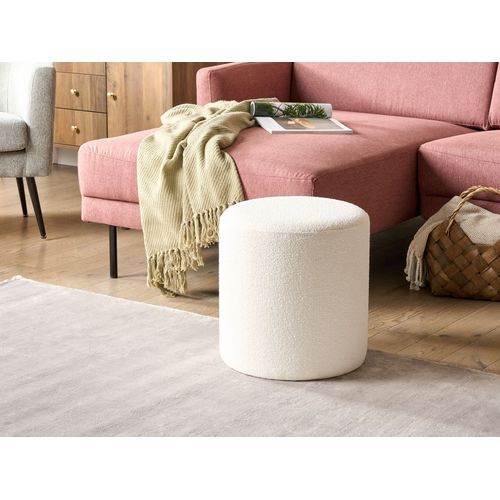 Pouf Bouclé Blanc Moab