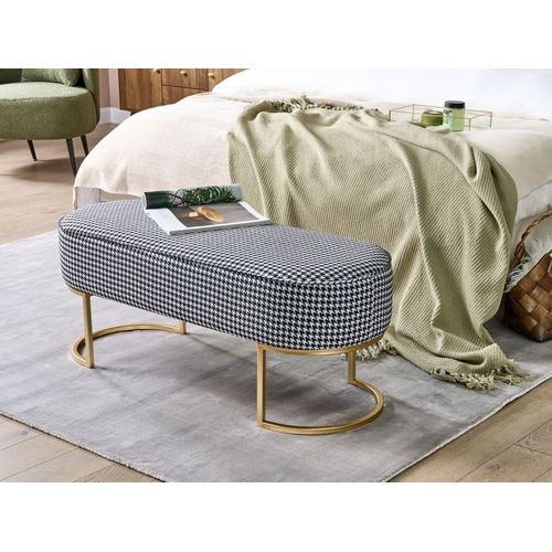 Banquette En Tissu Noir Et Blanc Milry