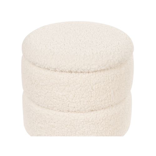 Pouf Coffre En Peluche Blanc Ogden