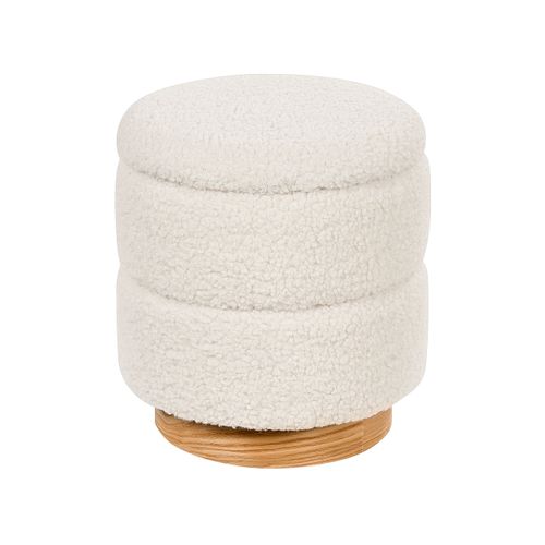 Pouf Coffre En Peluche Blanc Ogden