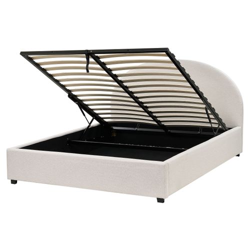 Lit Ottoman Tissu Vaucluse 160 X 200 Cm Beige Clair