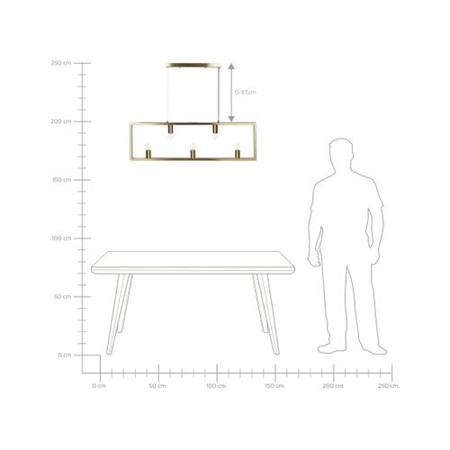 Lustre à 5 Lumières En Métal Cuivré Bayas