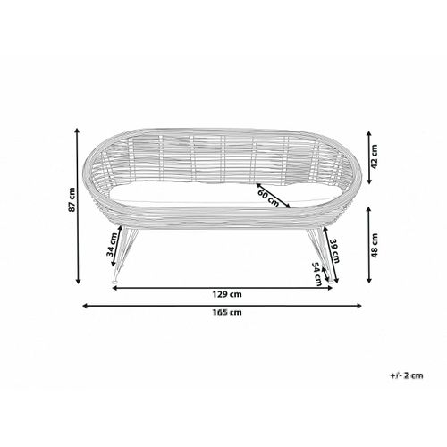 Canapé De Jardin 2 Places Maratea Rotin Naturel