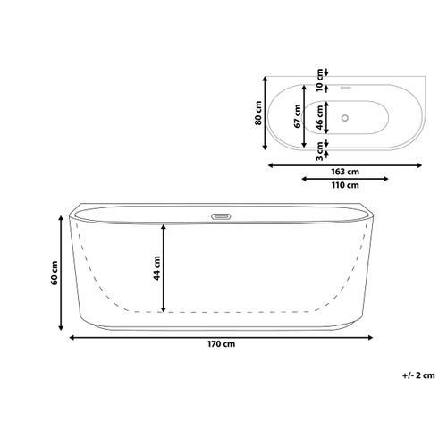 Baignoire Noire 170 X 80 Cm Gocta