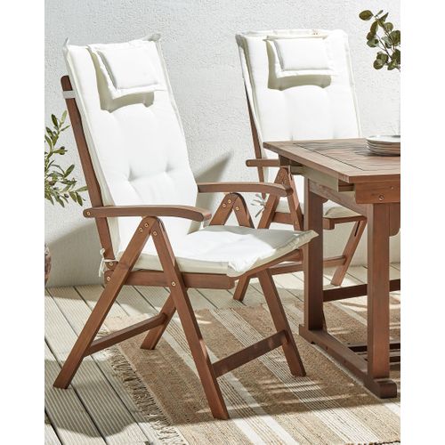Chaise De Jardin Set De 2 Bois Blanc Cassé Amantea