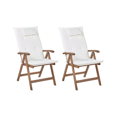 Chaise De Jardin Set De 2 Bois Blanc Cassé Amantea