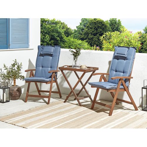Ensemble Pour Bistro Avec Coussin Bois Bleu Amantea