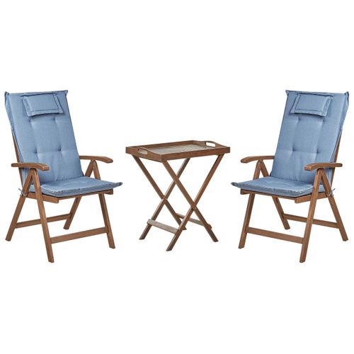 Ensemble Pour Bistro Avec Coussin Bois Bleu Amantea