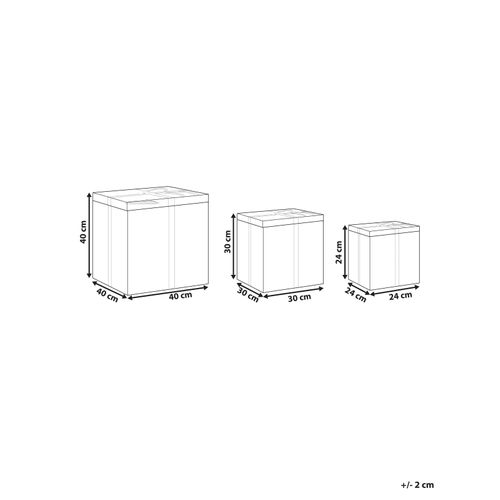 Lot De 3 Boîtes En Rotin Marron Cadeau