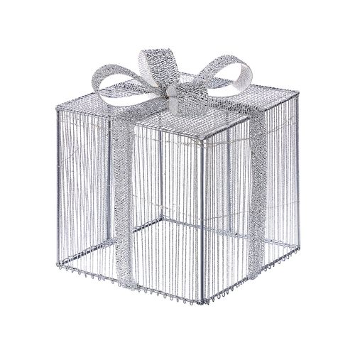 Décoration Extérieure LED Arnes Cadeaux De Noël 25/20/15 Cm Argenté