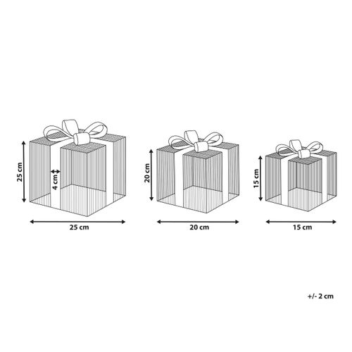 Décoration Extérieure LED Arnes Cadeaux De Noël 25/20/15 Cm Argenté