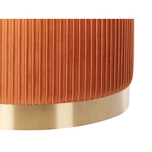 Set De 2 Poufs En Velours Orange Avec Rangement Miramar