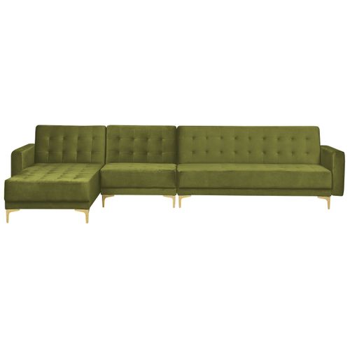 Canapé Modulable Côté Droit En Velours Vert Aberdeen