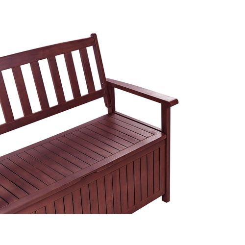 Banc Avec Coussin D'assise Sovana 120 Cm Avec Rangement Acacia Gris Clair