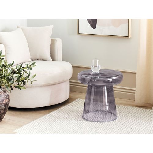 Table D'appoint En Verre Gris D 39 Cm Caldera