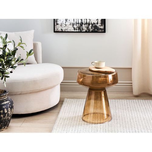 Table D'appoint En Verre Marron Doré Laguna