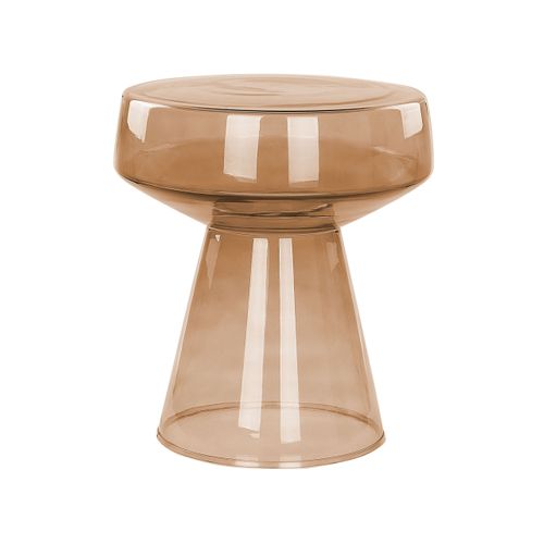 Table D'appoint En Verre Marron Doré Laguna