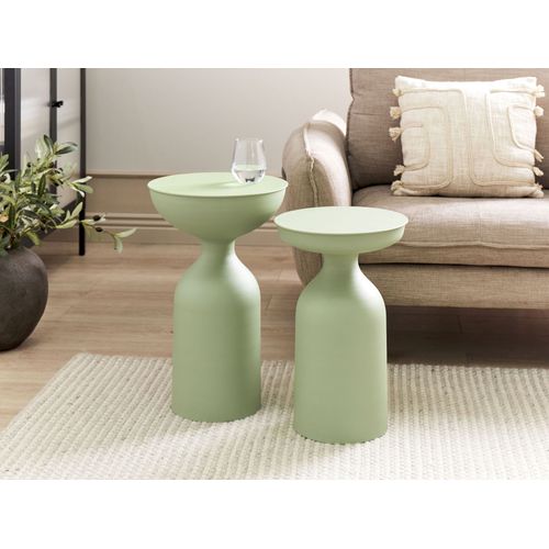 Lot De 2 Tables D'appoint En Métal Vert Cota/tenjo