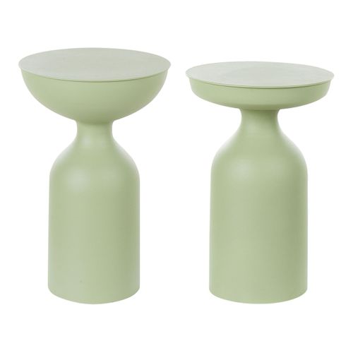 Lot De 2 Tables D'appoint En Métal Vert Cota/tenjo