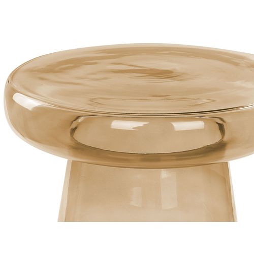 Lot De 2 Tables D'appoint En Verre Marron Doré Laguna/caldera