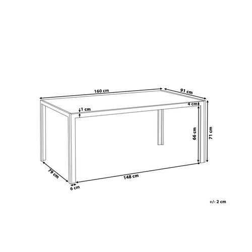 Table De Jardin 160 X 90 Cm Verre Beige Catania