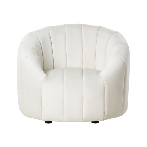 Fauteuil Malung Velours Blanc Cassé