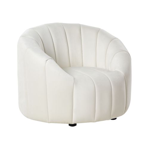 Fauteuil Malung Velours Blanc Cassé
