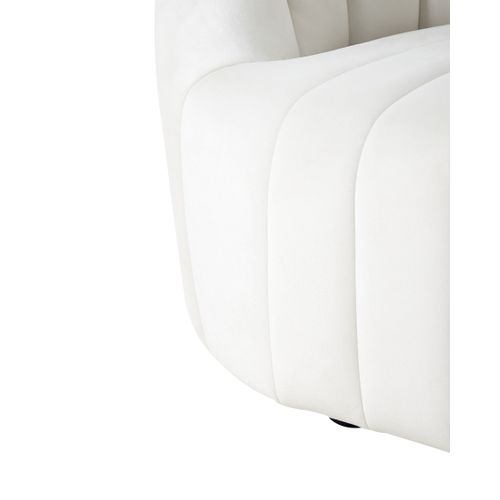 Fauteuil Malung Velours Blanc Cassé