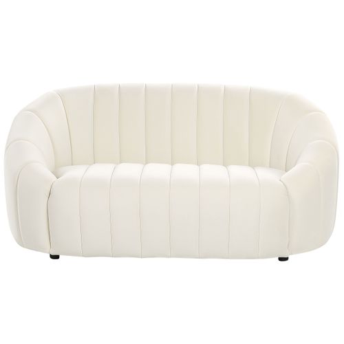 Canapé 2 Places Malung Velours Blanc Cassé
