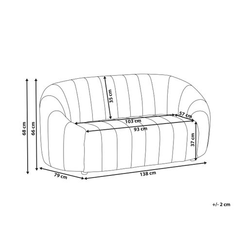 Canapé 2 Places Malung Velours Blanc Cassé