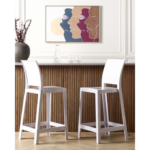 Tabouret De Bar Set De 2 Blanc Wellington