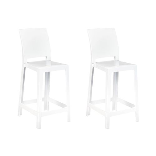 Tabouret De Bar Set De 2 Blanc Wellington