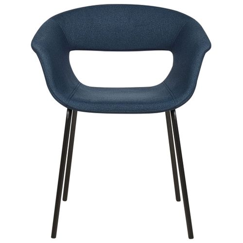 Chaise De Salle à Manger Set De 2 Tissu Bleu Foncé Elma