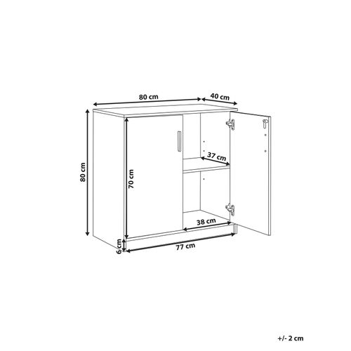 Petite Armoire à 2 Portes Bois Clair Et Noir 80 Cm Zehna