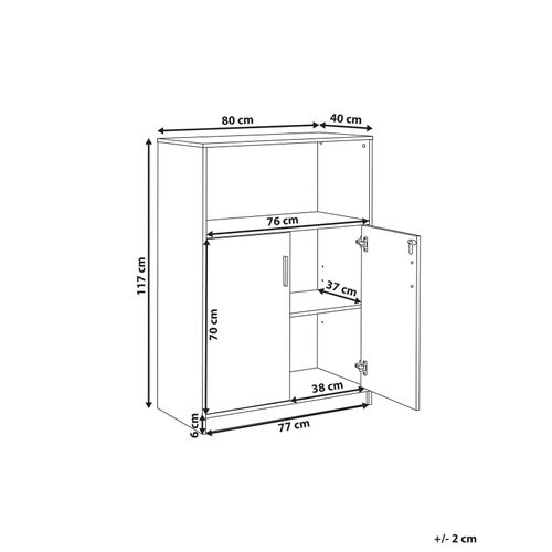 Armoire à 2 Portes Gris Et Blanc Avec Étagère 117 Cm Zehna